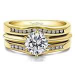 10K Gold Man Made Diamonds G-H,VS2-SI1 Curved Ri-4