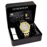 Mens Yellow Gold Tone Watch With Diamonds 0.50Ct-4