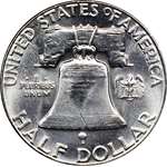 1962 U.S. Benjamin Franklin Silver Half Dollar C-4