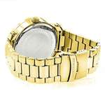 Yellow Gold Plated Diamond Watch For Men By Phan-2