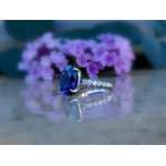 14Kt White Gold Sapphire And Diamond Engagement-4