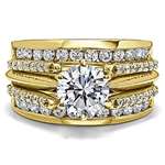 18K Gold Man Made Diamond Combination Cathedral-4