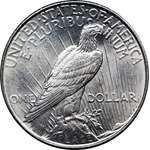 1922-1925 U.S. Peace Silver Dollar Coin, Nearly-4