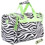 Zebra Print Duffle Bag, Black And White With Gre-2