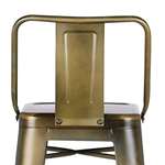 Metal Barstool With Back, Vintage Brass, 24 -Inc-2