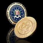 FBI CIA Challenge Coin Set-Gold Plated Stunning-2