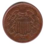 Civil War Era 1864 U.S. Two-Cent Piece Coin-2