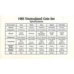 1985 P D US Mint 10-Coin Mint Set Uncirculated-4