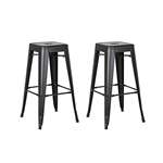 Backless Metal Barstool, Matte Black, 30 -Inch,-2