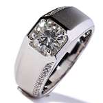 1 Carat Lab Grown Moissanite Wedding Band Genuin-2