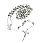 Mens Stainless Steel Silver Tone Rosary Chain Ne-2