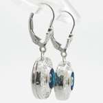 Ladies 925 Sterling Silver Evil Eye Dangle Earri-2