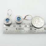 Ladies 925 Sterling Silver Evil Eye Dangle Earri-4