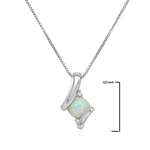 Sterling Silver Created Opal And Diamond Pendant-2