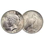 1922-1925 U.S. Peace Silver Dollar Coin, Mint St-2