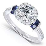 1 1/2 CTW IGI USA Diamond And Sapphire Engagemen-2