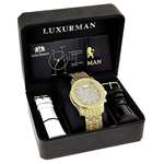 Iced Out Mens Diamond Watch 1.25Ct Yellow Gold T-4