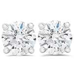 1/4Ct Round Diamond Studs With Screw Backs 14K W-2