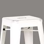 Backless Distressed Metal Barstool, White 24 -In-4