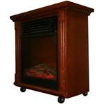 Compact Cherry Oak Electric Fireplace With Caste-2