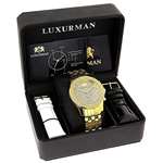 Mens Diamond Watch 0.25Ct Yellow Gold Tone-4