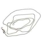 14K WHITE Gold SOLID BALL Chain - 24 Inches Long-2