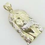 10K Yellow Gold Jesus Head Small Pendant Length-2