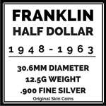 1963 U.S. Franklin 90 Silver Half Dollar-Mint St-2