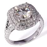 3 CT Lab Moissanite Halo Wedding Engagement Ring-2