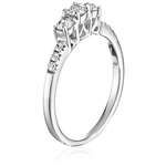 14K White Gold Lab Grown Diamond Three-Stone Eng-2