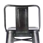 Distressed Metal Barstool With Back, Vintage Gun-2