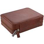 4 Watch Travel Case Leather Camel Lizard Pattern-2