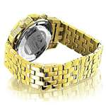 Mens Yellow Gold Tone Watch With Diamonds 0.50Ct-2