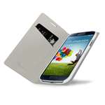 Brushed White Samsung Galaxy S4 Flip Cover Case-2