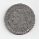 1865-1876 Nickel Three Cent Piece G By VG-2