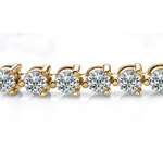 14KT Yellow Gold H-I SI3 By I1 3 Prong Tennis Br-2