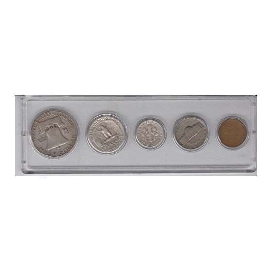 1951 Birth Year Coin Set 5 Coins-Silver Half Dol-2