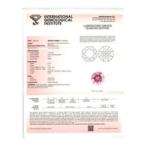 1.19 Ct. | Round | Crocus Pink Color | VVS2 Clar-2