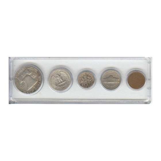 1949 BIRTH YEAR COIN SET, 5 COINS TOTAL-, SILVER-2