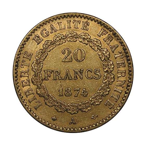 19Th Century France 20 Francs Angel Gold Coin-4