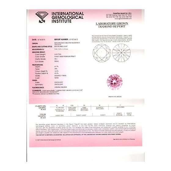 0.62 Ct. | Round | Bubble Gum Pink Color | VS1 C-2