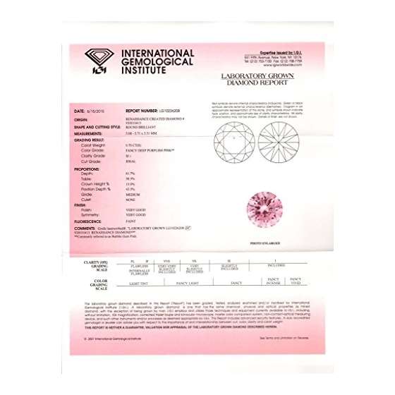 0.70 Ct. | Round | Bubble Gum Pink Color | SI1 C-2