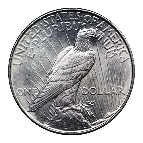 1922-1925 U.S. Peace Silver Dollar Coin, Nearly-4