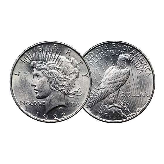 1922-1925 U.S. Peace Silver Dollar Coin, Nearly-2