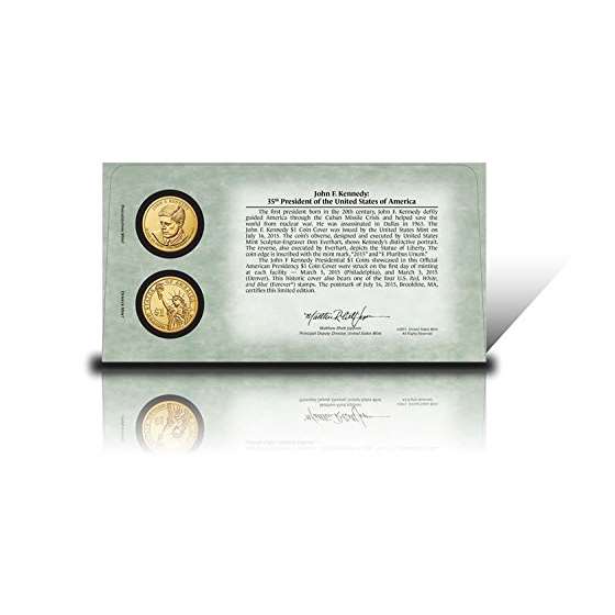 2015 P D John F. Kennedy One Dollar Coin Cover P-2