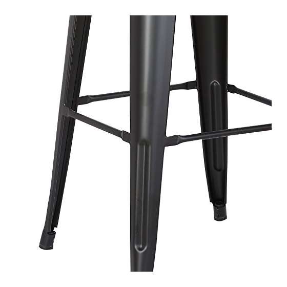 Backless Metal Barstool, Matte Black, 24 -Inch,-4