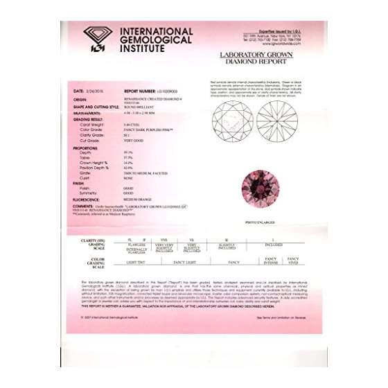 0.46 Ct. | Round | Medium Raspberry Color | SI2-2