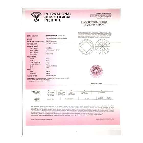 0.71 Ct. | Round | Bubble Gum Pink Color | VS2 C-2