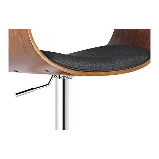 Gray Modern Swivel-Adjustable Barstool With Armr-4