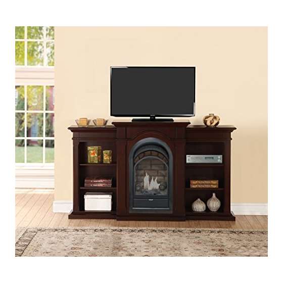Dual Fuel Vent Free Fireplace With Bookshelves -2